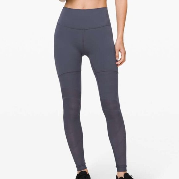 Stone Blue Lululemon Sheer High Rise Tights Size 12 - Picture 1 of 8